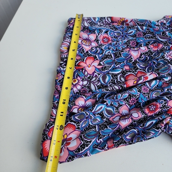 Express Women's Vine Floral Print Strapless Hi-Lo Wrap Dress Blue Pink XS - Picture 8 of 13